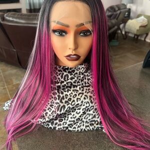 XOXO Pink and Black Ombre Wig by Cindhairella